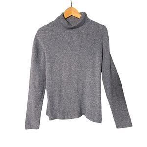 Vintage Liz Claiborne Y2K 90s 2000 XL Blue Sweater Knit Turtleneck Cozy Knit Ski